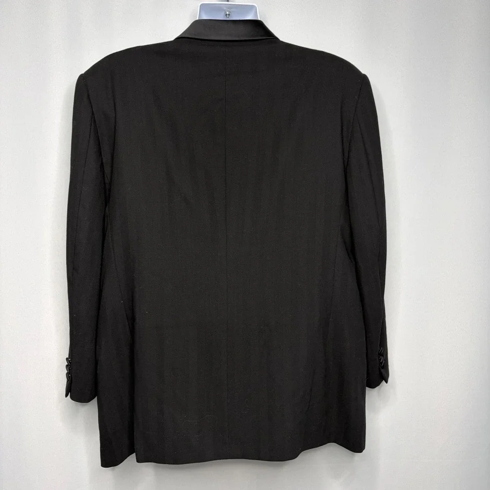 Tallia Uomo Mens 44 Regular Black Worsted Wool Shawl Lapel Tuxedo Jacket Savoia